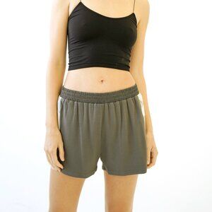 MYSTREE Grey and White Camo Panel Shorts, Elastic Waist Casual Lounge Shorts